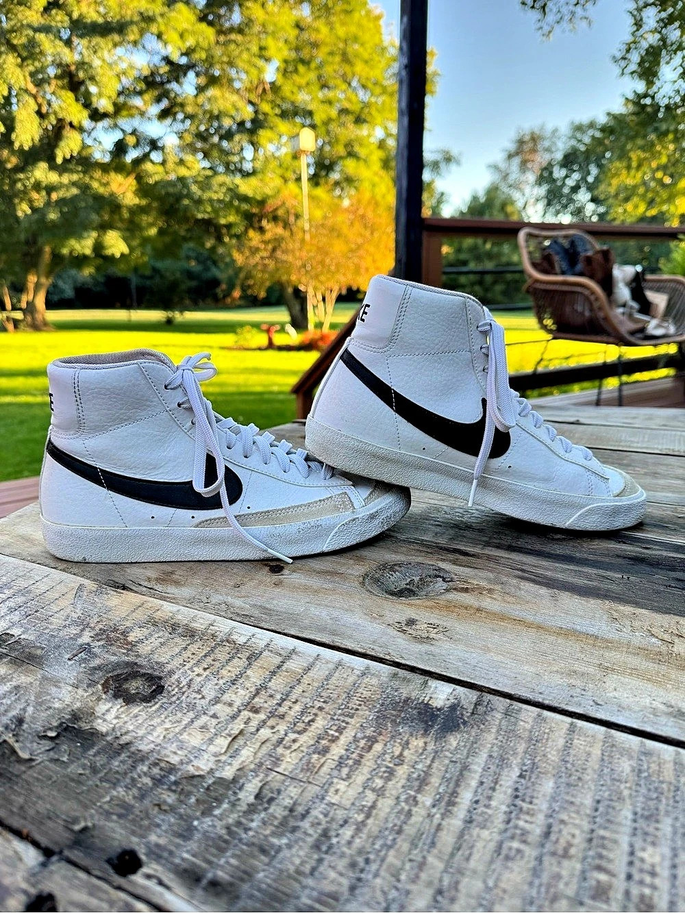 Nike Blazer Mid '77 Vintage White Black Sneakers in White & Black - Picture 2 of 4